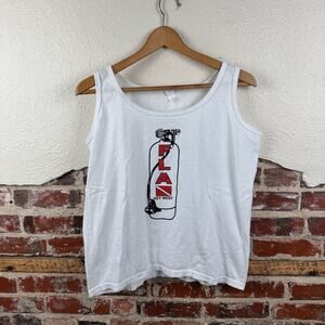 Vintage Florida Key West Shirt Sz Medium White Scuba Tank Top Diver Graphic FLA
